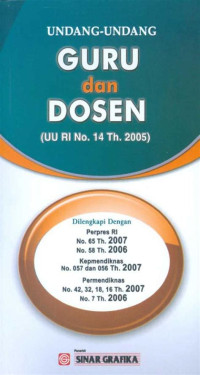 Image of Undang-undang guru dan dosen : (UU RI No. 14 Th. 2005)